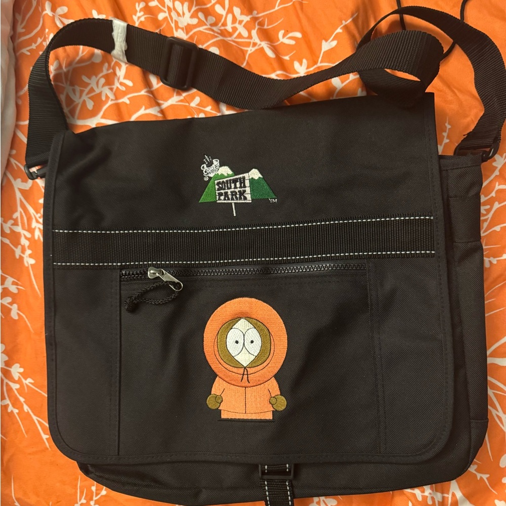 South Park Black Messenger Bag with Character Design